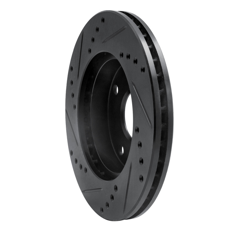 Chevrolet Optra Brake Rotor (1) - Front Right - R1 Concepts - Drilled & Slotted - Black - `04-`10